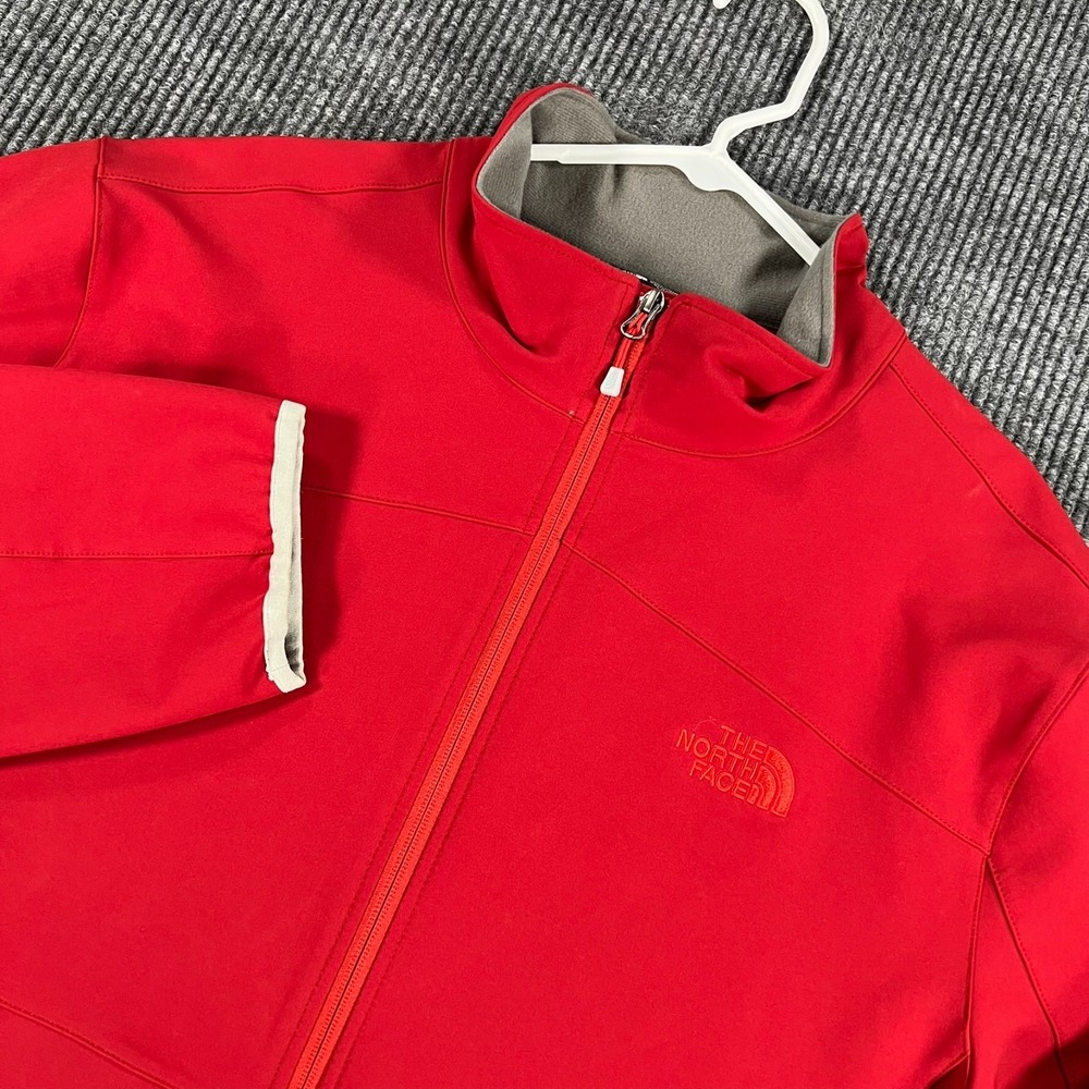 The North Face Jacket Mens 2XL XXL Red Long Sleeve Full Zip Mock Neck Windwall